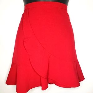 BCBG red ruffle mini shirt